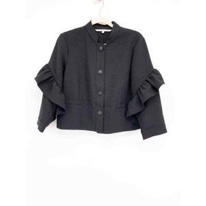 RACHEL Rachel Roy Black Ruffle Sleeve Button Down Jacket Rachel Roy Size 1X